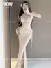 2026 Nuevo Bikini de Dos Piezas Dividido para Mujer Conjunto de Tres Piezas Falda Larga Exquisita de Alta Gama Traje de Baño Sexy para Playa y Aguas Termales
