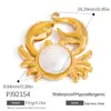 Accesorios Transfronterizos de Acero Inoxidable Incrustaciones de Diamante Piedra Natural Serie Playa Océano Colgante de Pulpo Joyería Fina de Oro de 18 Quilates