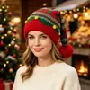 Nuevo gorro de lana tejido con diseño de copo de nieve y reno, felpa gruesa, para adultos, decoración de sombrero de invierno, transfronterizo