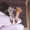 Anillo de Simulador de Zirconia Chapado en Oro Rosa de 18 Quilates Nuevo de AliExpress Anillo de Boda para Celebridades Damas Color Rosa r5401