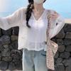 Cardigan Delgado de Punto con Cuello en V, Manga Larga, Lazo, Estilo Suave 2026 Nuevo Estilo de Verano para Mujer Ins