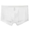 Bóxers Sexy Transparentes para Hombre Delgada Malla de Seda de Hielo Talla Grande Bóxers Estampados de Seda de Hielo de Cuatro Esquinas