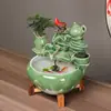 Tanque de Peces de Cerámica Adornos de Agua Corriente Fuente Pequeño Tanque para Peces Dorados Hogareño Recipiente Grande para Peces Sala de Estar Humidificación Decoración Paisajismo