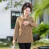 Moda Nueva Primavera 2026 Abrigo para Mamá de Mediana Edad, Chaqueta Elegante de Primavera y Otoño con Cuello Solapa para Mujeres Menudas de Mediana Edad y Mayores