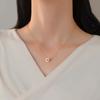 Collar de Lujo Ligero de Doble Anillo, Electrochapado en Oro Real Incrustado con Diamantes, Exquisito y Versátil, Collar de Moda para Mejores Amigas y Parejas, Uso Diario