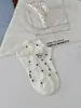 Calcetines de tobillo nuevos de estilo primavera y verano para mujer, bordado de cachorro blanco lindo, calcetines cortos estilo universitario, calcetines finos de algodón transpirables para mujer