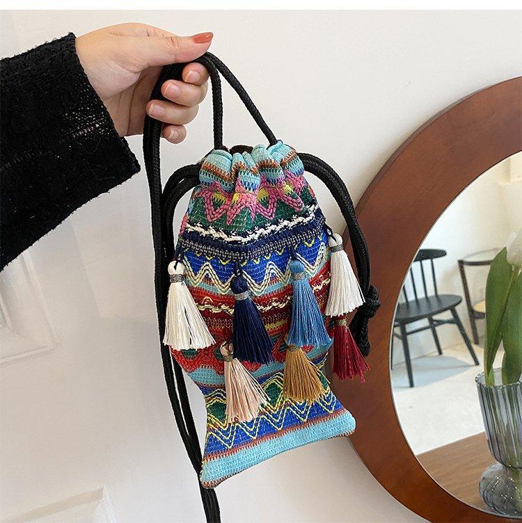 包包女可爱小挎包小鱼包云南民族风刺绣可爱逛街女士手机包单肩包