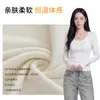 Camisa Básica de Lana para Mujer Otoño-Invierno Clase A, Amigable con la Piel, No Pica, Corte Ajustado, Diseño Elegante, Cuello Henley, Manga Larga
