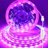 Fita de LED USB 5V Luzes Rosa Decoração de Quarto de Meninas Luz de Fundo de TV 3 Teclas Dimerização SMD2835 60 LEDs/m Lâmpada Colável