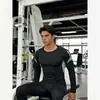Roupas de Secagem Rápida, Roupa Íntima de Corrida de Alta Elasticidade, Roupas de Treino de Futebol e Basquete, Leggings, Roupas Esportivas de Fitness Masculinas, Roupas Esportivas de Manga Longa