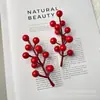 Frutas Vermelhas Artificiais para Natal, Ano Novo e Festival da Primavera; Fruta da Sorte Artificial; Acessórios de Frutas Vermelhas; Bagas de Azevinho de Sete Pontas, Nove Pontas, Dez Pontas