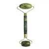 Rodillo Masajeador Facial Belleza Cristal Rosa Real Jade Empuje Cara Rodillo Doble Cabezal Forma de Corazón Raspador Palo Masajeador Facial