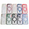Funda Magnética de Acrílico Escarchado con Agujero Grande para Teléfono para Samsung S26, Adecuada para S25Ultra, con Bordes de Colores y Marco de Espejo Grande Funda Magnética