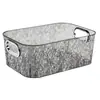 Caixa Organizadora Transparente de Acrílico com Padrão de Onda PET com Alça Cesta Organizadora de Lanches e Bebidas para Geladeira de Cozinha Cesta de Armazenamento