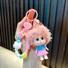Chaveiro de Menina de Cabelo Cacheado Pingente para Mochila Casal Boneca de Pelúcia de Cabelo Cacheado Máquina de Pegar Brinquedos Pequenos Presentes Venda por Atacado