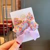 Nuevo Estilo Pinza para el Cabello con Lazo Floral Fresco para Niños, Linda Pinza para el Flequillo de Macarrón, Pasador Lateral de Color Contrastante