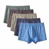 Roupa interior masculina de algodão verão atacado respirável algodão azul cintura média em estoque cueca boxer algodão variegado roupa interior
