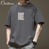Camiseta Masculina de Algodão Pesado de Manga Curta para o Verão Marca da Moda Ins Solta Tamanho Plus Size Meia Manga Gola Redonda Camiseta para Casal Top