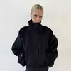 Moda europea y americana transfronteriza para mujer AliExpress superventas chaqueta corta informal suelta con cuello mao
