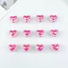 Bolsa de cuentas con agujero grande en forma de corazón Accesorio colgante Llavero Accesorio DIY Cadena de teléfono acrílica colorida Cuentas sueltas de dopamina