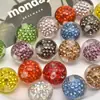 Cuentas de Bola Coloridas de Diamante Completo de 16 mm, Cuentas Shambala con Agujero Recto, Colgante para Mochila, Accesorios de Joyería DIY para Pulseras