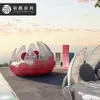 Conjunto de Sofá para Jardim de Villa ao Ar Livre Cadeira de Rattan para Pátio de Lazer Cama de Descanso em Formato de Pétala Conjunto de Sofá e Cadeira para Hotel e Pousada