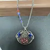 Collar Colgante Estilo Étnico Retro Piscis Fortuna Loto Paz Ruyi Candado Moda Nacional Femenina Arte Esmaltado Colgante