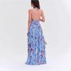 2026 Nuevo Vestido Largo Floral Dulce de Estilo Francés Europeo y Americano para Mujer, Vestido de Volantes con Tirantes, Vestido de Noche Multicapa