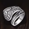 Joyas Amazon comercio electrónico transfronterizo europeo y americano anillo abierto floral retro plata turquesa anillo de mujer venta al por mayor