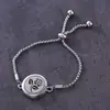 Regalo novia acero titanio hueco aromaterapia abierto pulsera aceite esencial tamaño ajustable europeo y americano pulsera perfume moda