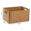Mesa de Té Cesta de Bocadillos Mesita de Noche Caja de Almacenamiento Cesta con Cajón Cesta de Almacenamiento para Artículos de Baño Marco de Ratán de Plástico