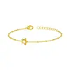 Nuevo brazalete de cinco estrellas con incrustaciones de diamantes, lujo ligero, exquisito, alta costura para mujer, diseño de acero de titanio, no se decolora, joyería para la mano de niñas