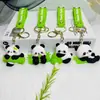 Chaveiro Pingente de Panda de Bambu Desenho Animado Transfronteiriço Venda por Atacado Bolsa de Casal Pendente de Carro Pequeno Presente em estoque Cabelo Rápido