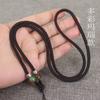 Colgante de Jade Cristalino de 3 mm de Espesor Ágata Dorada Collar de Doble Cuenta Cordón Colgante Cuerda Fabricante DIY Venta al por Mayor Joyería Carácter "Fu"