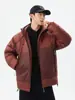 Moda Unisex Tendencia con Capucha Versátil 90 Relleno de Plumón de Pato Blanco Chaqueta de Plumón Juvenil Casual Cálida