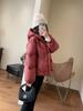 Plumífero con capucha esponjoso Samsung Anxin 90 de plumón de pato blanco, chaqueta corta engrosada 24 Invierno YR1712H