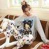 Pijama de Terciopelo Cepillado Estilo Nuevo 2025 para Mujer en Otoño e Invierno Forrado de Polar y Engrosado Dibujos Animados Lindos de Manga Larga Traje Cálido Se Puede Enviar por Cuenta Ajena