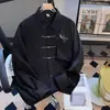 Camisa de Estilo Chino para Hombre Camisa de Estilo Chino para Hombre Sensación de Alta Gama Nuevo Estilo Guapo Top con Falda Cara de Caballo Camisa Blanca Manga Larga