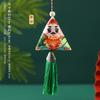 Saco da Sorte de Bolinho de Arroz com Estampa de Emoji do Festival do Barco-Dragão, Sachê Triangular de Bolinho de Arroz da Sorte, Bolsa Aromática de Bolinho de Arroz com Artemísia, Pingente de Presente para Evento de Feriado