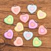 6 colores 18 * 20 mm DIY accesorios de resina doble color doble amor encanto bolsas pulsera collar teléfono móvil colgante