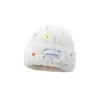 Gorro de Lana Abotonado de Dibujos Animados Colorido, Cálido de Felpa con Protección para Orejas para Mujer, Otoño e Invierno, Lindo y Versátil, Gorro Pequeño de Punto que Muestra el Rostro