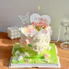 Día de San Valentín Chino Decoración de Pastel de Flores Ins Estilo Hermoso Valle Mariposa Enchufe Tulipán Raspador Decoración de Flores