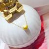 Pingente pequeno de coração banhado a ouro em latão Ouro de areia do Vietnã Colar em formato de O Moda feminina japonesa e coreana Mesmo estilo do TikTok Atacado