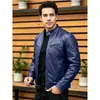Chaqueta de Cuero Sintético Ajustada para Hombre con Cuello Alto, Chaqueta de Motociclista, Ropa Exterior Casual de Moda para Primavera y Otoño, Nueva Chaqueta de Cuero Transfronteriza