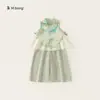 Bonsun Huzhou Zhili Ropa para Niños Top Holgado Estilo Tradicional Color Sólido Pantalones de Pierna Ancha Conjunto para Niñas Ropa de Verano para Bebés