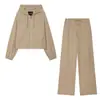 Atacado de fabricante transfronteiriço de roupas femininas 2026 AliExpress item mais vendido moda casual moletom com capuz e conjunto de calça wide leg