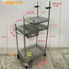 Carrito de Transmisión en Vivo de Acero Inoxidable para Influencers, Carrito de Puesto Móvil con Barandillas, Carrito de Herramientas de Almacenamiento Estable