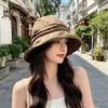 Sombrero de Sol de Color Sólido Simple Estilo Japonés para Mujer, Temporada de Primavera y Verano, Sombrero de Pescador Versátil Casual con Borde Enrollado, Protección UV Cubre Rostro
