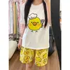 Pijama de algodón imitación CarlBest más vendido + shorts de tela nube para mujer, adecuado para salidas casuales y uso en casa