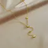 Collar de Acero Inoxidable, Nuevo y Moderno Collar con Borlas para Mujer, Cadena Versátil para Clavícula Estilo Ins de Nicho de Moda